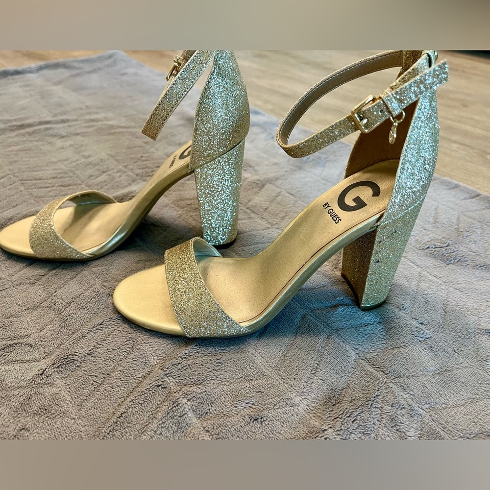 Guess gold sparkle heels